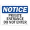 Signmission OSHA Notice Sign, 7" Height, 10" Width, Rigid Plastic, Private Office Do Not Enter Sign, Landscape OS-NS-P-710-L-17816 - alternate 1
